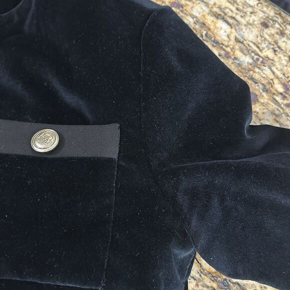 Maje Benny Velvet Button-Front Slim Fit Plush Jacket In Black Size S - Picture 8 of 11